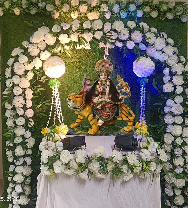 Navratri Mata Chowki Decoration Setup